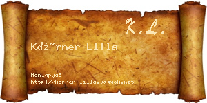 Körner Lilla névjegykártya
